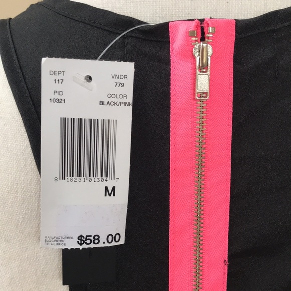 Cute Black Racerback Tank with Pink Zipper in Back - Picture 5 of 7